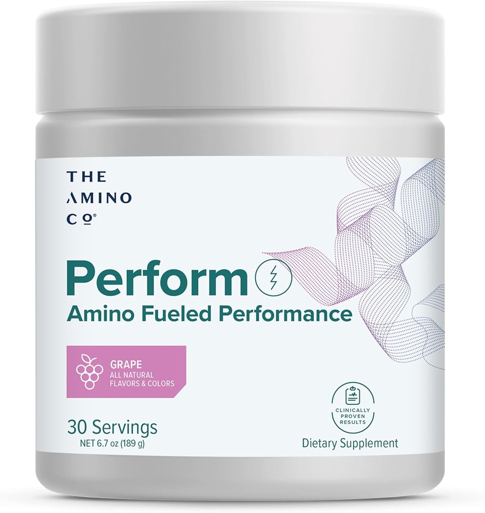 Amino CO. - Proveďte Pre Workout Práškový dodatek s Čisté EAA Amino Acids & Natural Flavor, Stevia Sweeced Prework Energy Boost pro muže a ženy - Grape (6.7 oz)