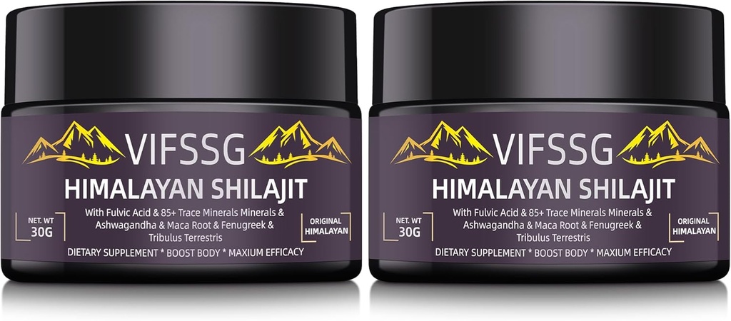 700 Mg Shilajit dodatek, přírodní organické Shilajit Resin dodatek, Shilajit Himalayan Organic, zlatý stupeň příroda Shilajit se 4 in-1 komplex pro podporu energie, 60 gramů, 2Pack