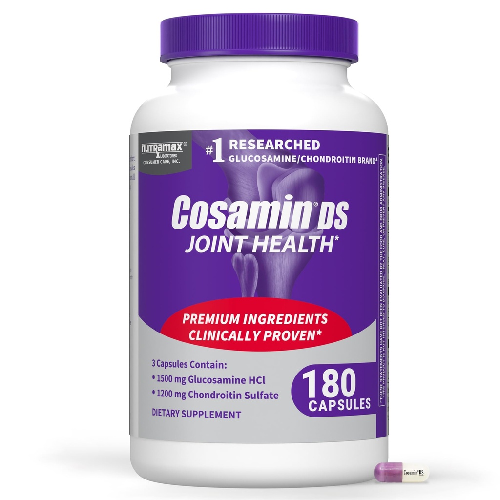 Nutramax Laboratories Cosamin ® DS Joint Health Dodatek s Glucosamine & Chondroitin pro mužské a ženské společné zdraví, 180 Kapsle