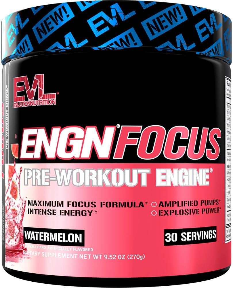 Eluce Nutrition ENGN Focus - Intenzivní Pre- Cvičení s Creatine - Maximální Focus Formule - Pre- Workout Powder for Lasting Energy - s Beta- Alanin & Caffeine - 30 Servings - Meloun