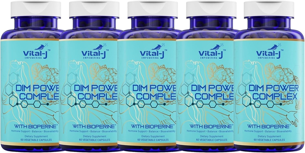 4- in-1 DIM potentní komplex 300mg - Estrogen bilance a metabolismus, Energy & Menopauza Support Supplementary with Bioperin (x4), vápník a brokolice Extract - pro ženy a muže 150 Služební