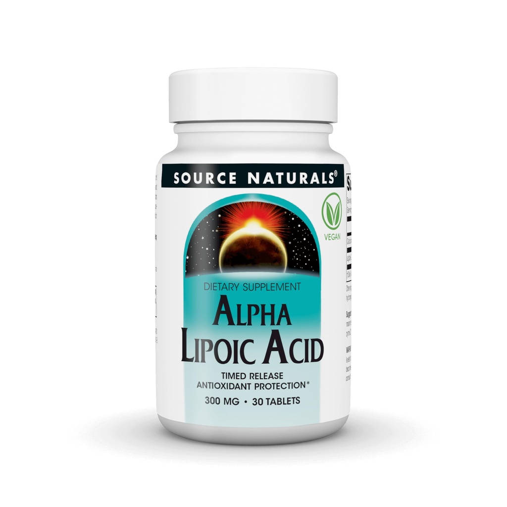 Zdroj Naturals Alpha Lipoic Acid - Podporuje metabolismus zdravého cukru, funkci jater a generování energie *, 300mg - 30 Time Release Tablety