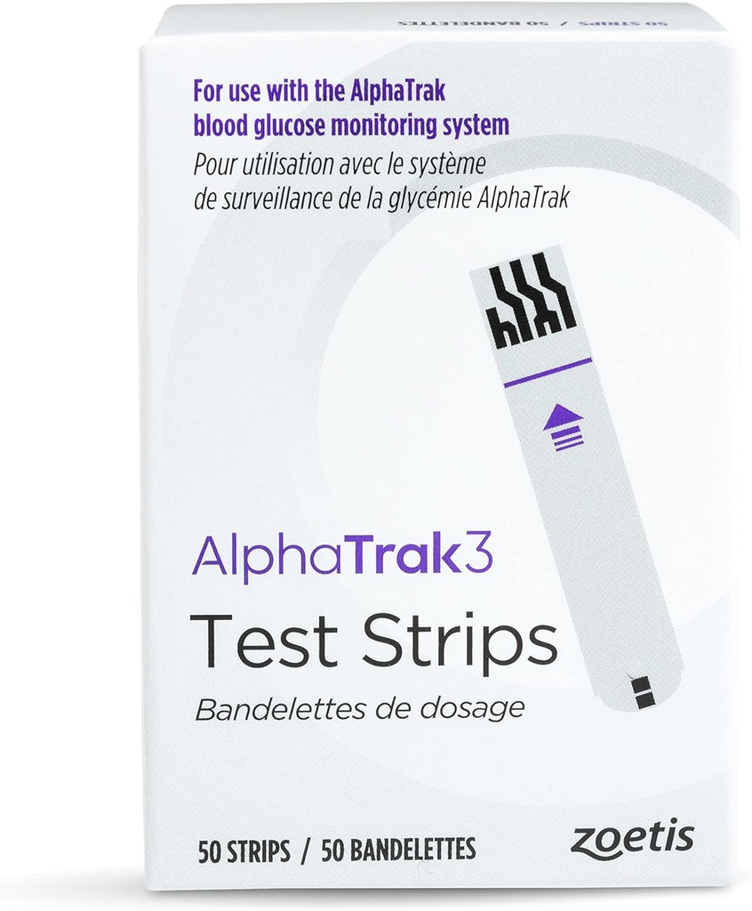 AlphaTrak 3 Testovací proužky pro použití s AT3 krevní glukózový monitorovací systém pro kočky, psy a koně, 50 Počet