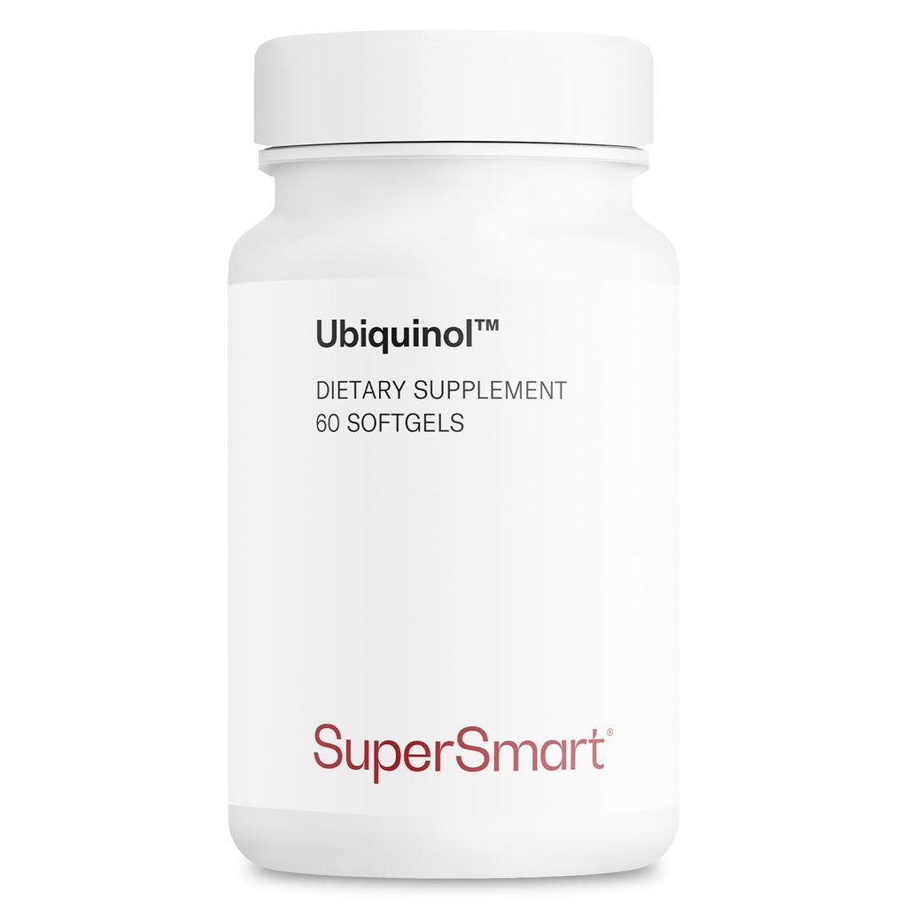 Supersmart Ubiquinol 200mg / den (vysoká absorpce) - Patentovaný doplněk Keneka CoQ10 - Aktivní forma Coenzym Q10 Amend124; Non- GMO & gluten zdarma - 60 Softgels