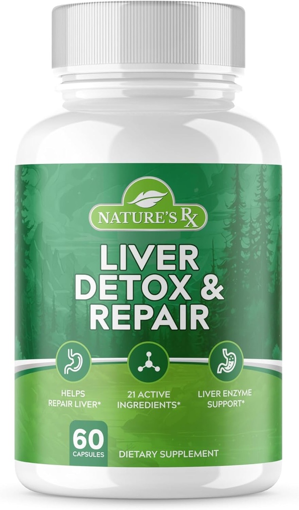 Nature 's RX CLAS124; CLAS124; # 1 RATED Premium Cleanse & Detox CLAS124; CLAS124; Optimalizace funkce jater, opravy jaterních enzymů CLAS124; Ultra dávkovaná formule w / 21 Výkonné přísady CLAS124; 3. strana testována + USA Made - 60 Kapsle