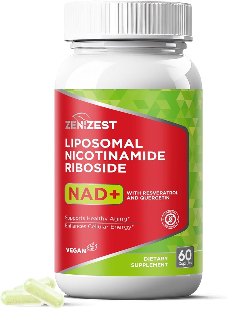 NAD + Doplněk NMN Alternative - Liposomální nikotinamid Ribosid s Resveratrol & Quercetin pro proti stárnutí buněk Regeneration Energy Focus pro muže Ženy