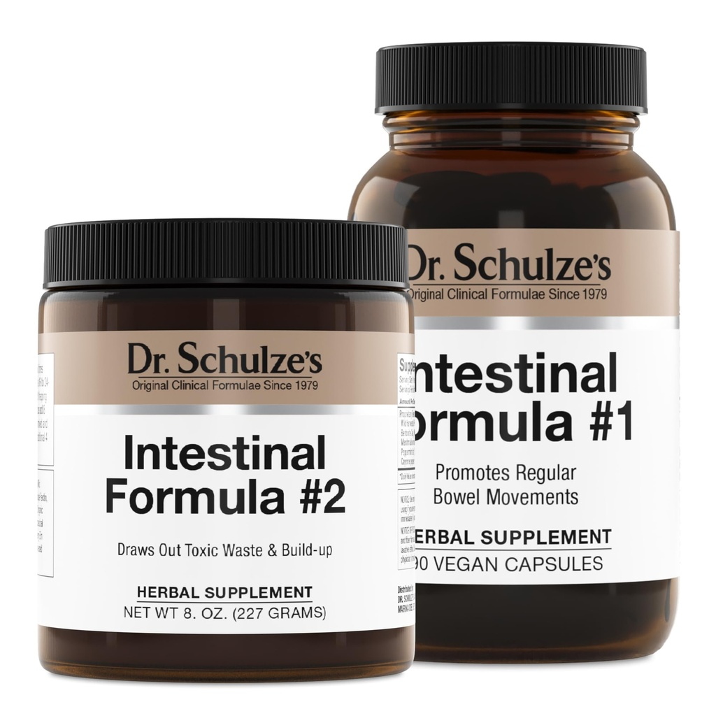 Dr. Schulze 's Intestinal Formule # 2 (8 Ounces) a Intestinal Formule # 1 Kapsle (90 Kapsle) - Organic Bylinné doplňky
