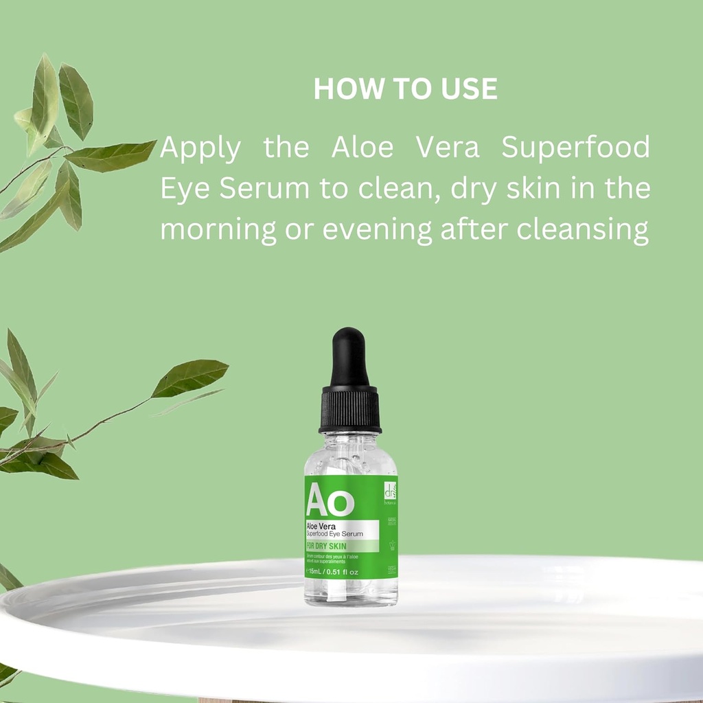 Dr. Botanicals Aloe Vera Eye Sérum 124; Eye Sérum pro tmavé kruhy a Puffancy - Hydratační a mýdlové receptory pro Plump - Snížit Pufness a jemné linky 124; Under Eye Sérum Duffan124; 0.15 fl oz