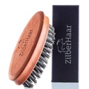 ZilberHaar Pocket Mustache and Beard Brush - Stiff Boar Bristles Small Brush - Perfect Beard Grooming Tool - Uvolňuje vousy svědění - Krátké a střední - Made in Europe