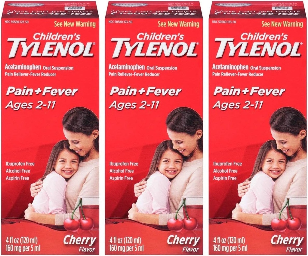 Tylenol Chld Cherry Liq Velikost 4 Fl oz Tylenol Dětské třešňové Blast perorální suspenze Balení 3