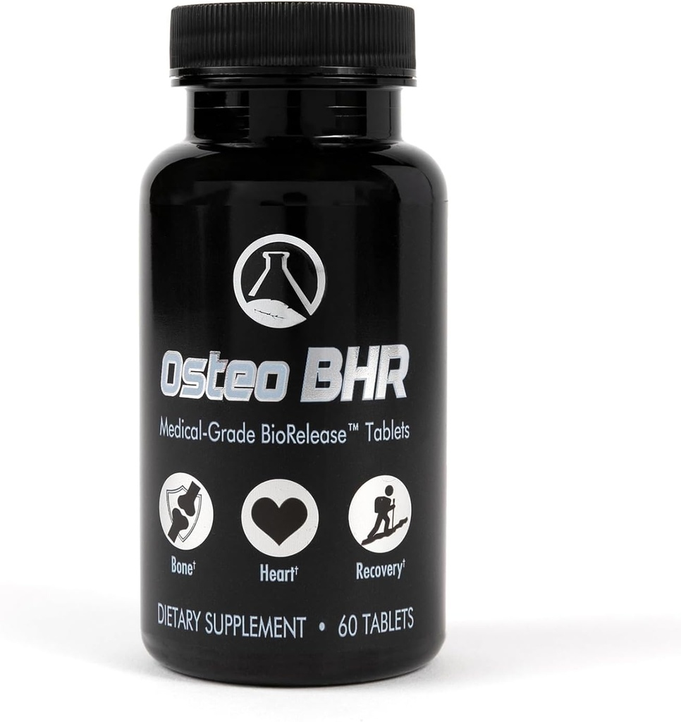 Osteo BHR - 60 Ct Bone opravy dodatek w Ipriflavone, vápník, hořčík, boron, vitamin K2 & D3 pro zdraví a obnovu kostí. Optimální využití vápníku pro zdravé srdce a hřbitovy.