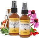 Micelberry Zahrady Med Propolis Krční sprej - Umývání Sore Krční pomoc & Propolis Imunitní podpora pro dospělé a děti - Bylinné & Honey Formule (2 oz, 2 Pack)
