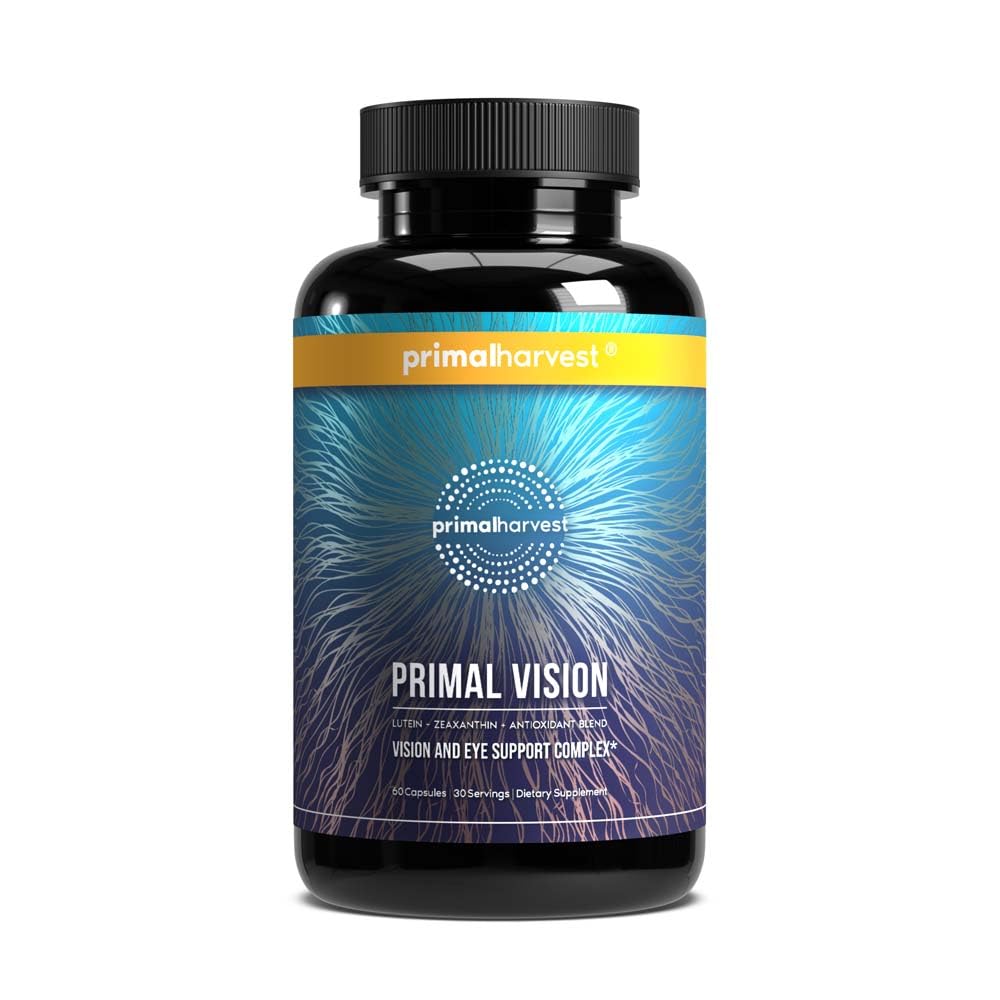 Primal Harvest Primal Vision s Luteinem, Zeaxanthin, Vitamin A a zinek pro oční zdraví, Blue Light Support a Visual Clarity