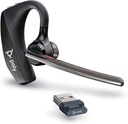 Poly Voyager 5200 UC Bezdrátová náhlavní souprava a nabíjecí pouzdro (Plantronics) - Single-Uar Headset w / Noise- Cancelling Mic - Connect Mobile / Mac / PC přes Bluetooth - Works w / Teams, Zoom