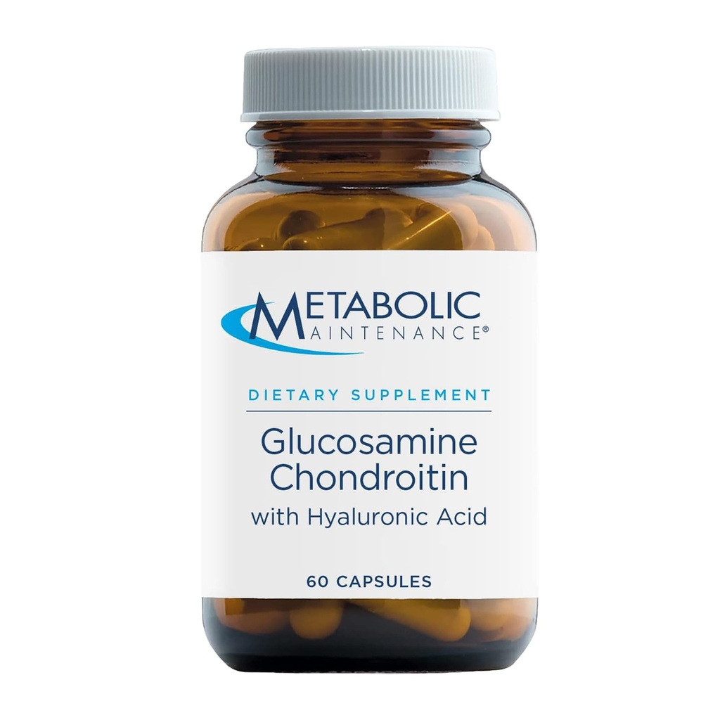 Metabolická údržba Glucosamine Chondroitin (1000mg) s doplňkem Hyaluronic acid - podporuje společné zdraví + tkáňová hydratace (60 kapslí)