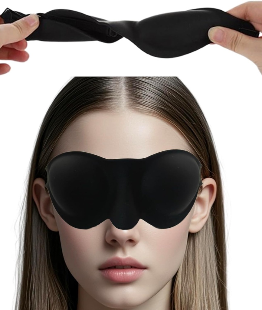Vlhké komorové brýle pro úlevu od suchých očí, 3D Silikonové Hydratační brýle pro spánek s měkkými a pohodlnými, Spánková maska pro uživatele CPAP, nastavitelné popruhy