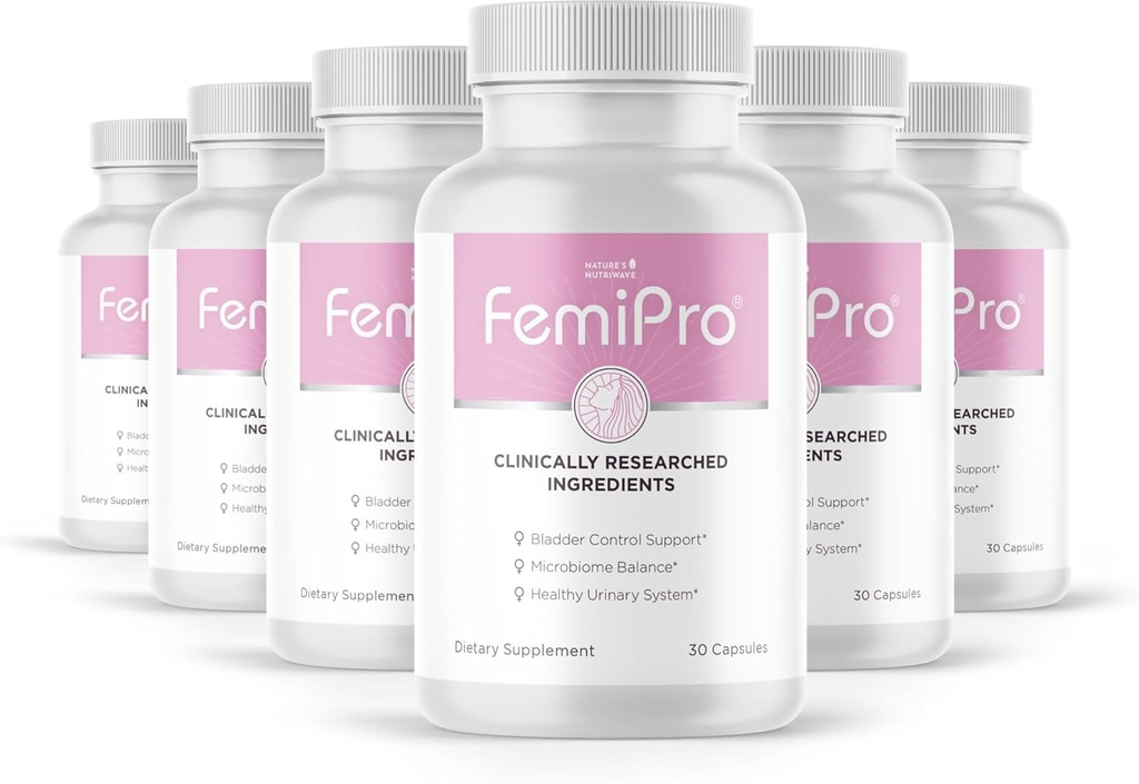 Femipro močové měchýře Control doplňky pro ženy a muže, přírodní Herb & Probiotické míchání, podporuje močení Trakt zdraví a microbiome Balance 124; Vyrobeno v USA Non- GMO, 30 Kapsle, 6 Měsíce Dodávka