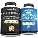Nutriční Premium Shilajit Kapsle & Liposomal Glutathione Supplement Bundle: High- Absorpce Glutathione Liposomal & Shilajit Kapsle pro muže a ženy - Játra, Detox, & Vitality