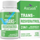 Sublingvální Trans- Resveratrol Čistota 99%, 3- in-1 Advanced Formule Resveratrol Dodatek pro zvýšení NAD +, Imunity & Energy Support, Anti- Aging, Kůže a celkové zdraví, 120 Lozenge (120- Day Supply)