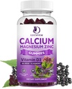 Cukr bez hořčíku hořčík zinečnaté gumy s Elderberry a Moss Moss, hořčík hořčík 2: 1, hořčík Glycinát, draslík a vitamín D3 pro kosti, svaly, klid mood & spánková podpora, 60 gumy