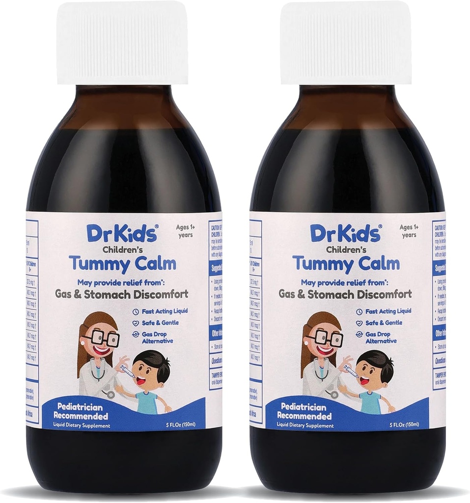 Tummy Klid Dr. Děti Dětské Plynové Relief & Upset Žaludeční Podpora, Alternativní Plynové Kapky pro novorozence & Děti, Bezpečné & Gentle Oral Solution, Přírodní Zácpa Relief, 5 Fl Oz (Balení 2)