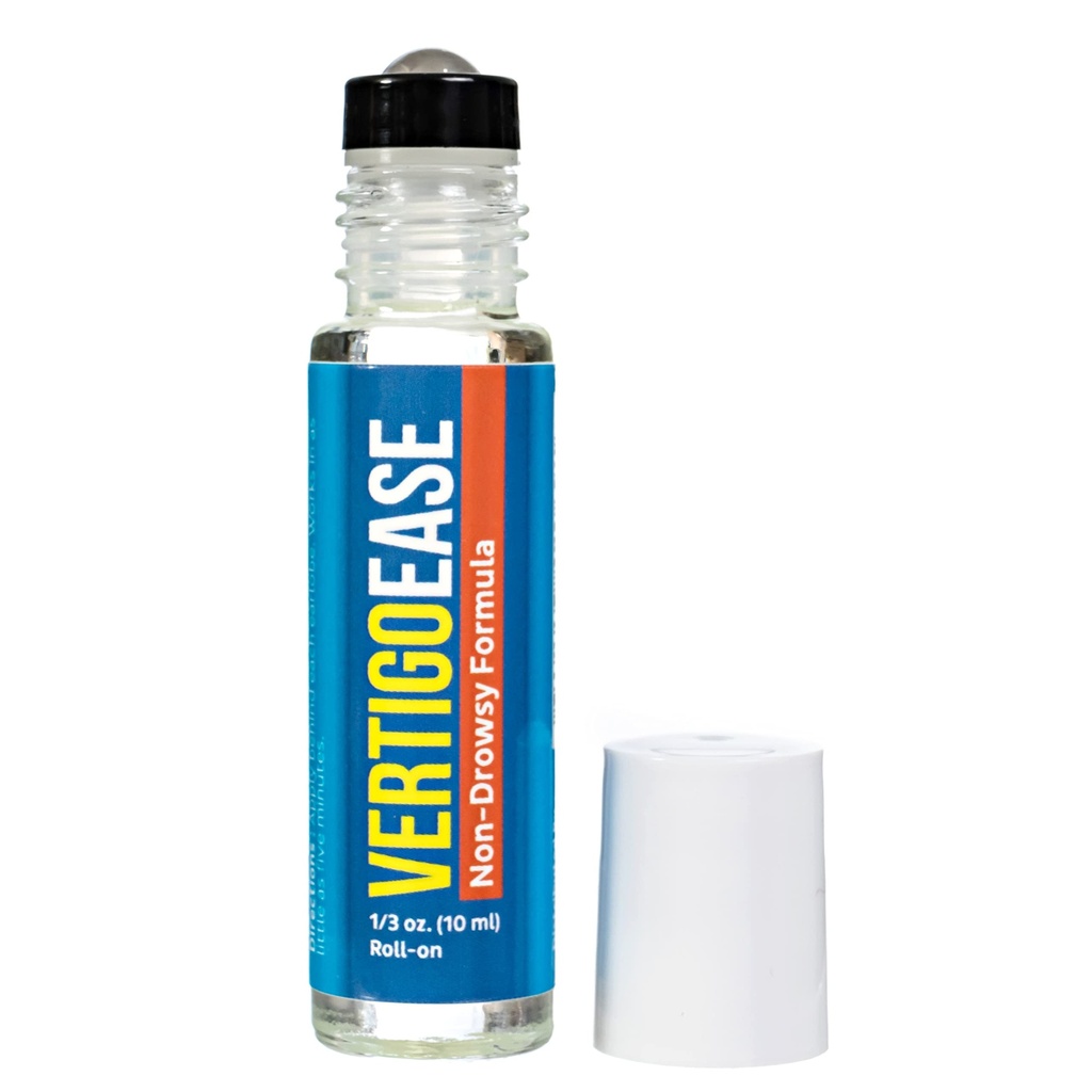 Basic Vigor Vertigo Ease Roll- On (10 ml) - Přírodní a rychle působící Vertigo a závrať Podpora s levandulí, zázvor, Frankincense a esenciální oleje - Bojové cestovní nemoci