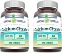 Amazing Appendias vápník Citrát dodatek 124; 1000 Mg CLAS124; Tablety CLAS124; Non-GMO CLAS124; gluten Free CLAS124; Made in USA (2 balení, 240 Počet)