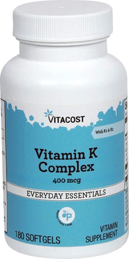 Vitacost vitamin K komplex s K1 & K2-400 mcg - 180 Softgels