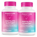 Pink Stork Fertility doplňky pro ženy - Prenatal Multivitamin s ovulací, Koncepce, a Hormon Balance Support - 17 Vitamíny & Inositol, Ashwagandha, & Vitex - 120 Kapsle