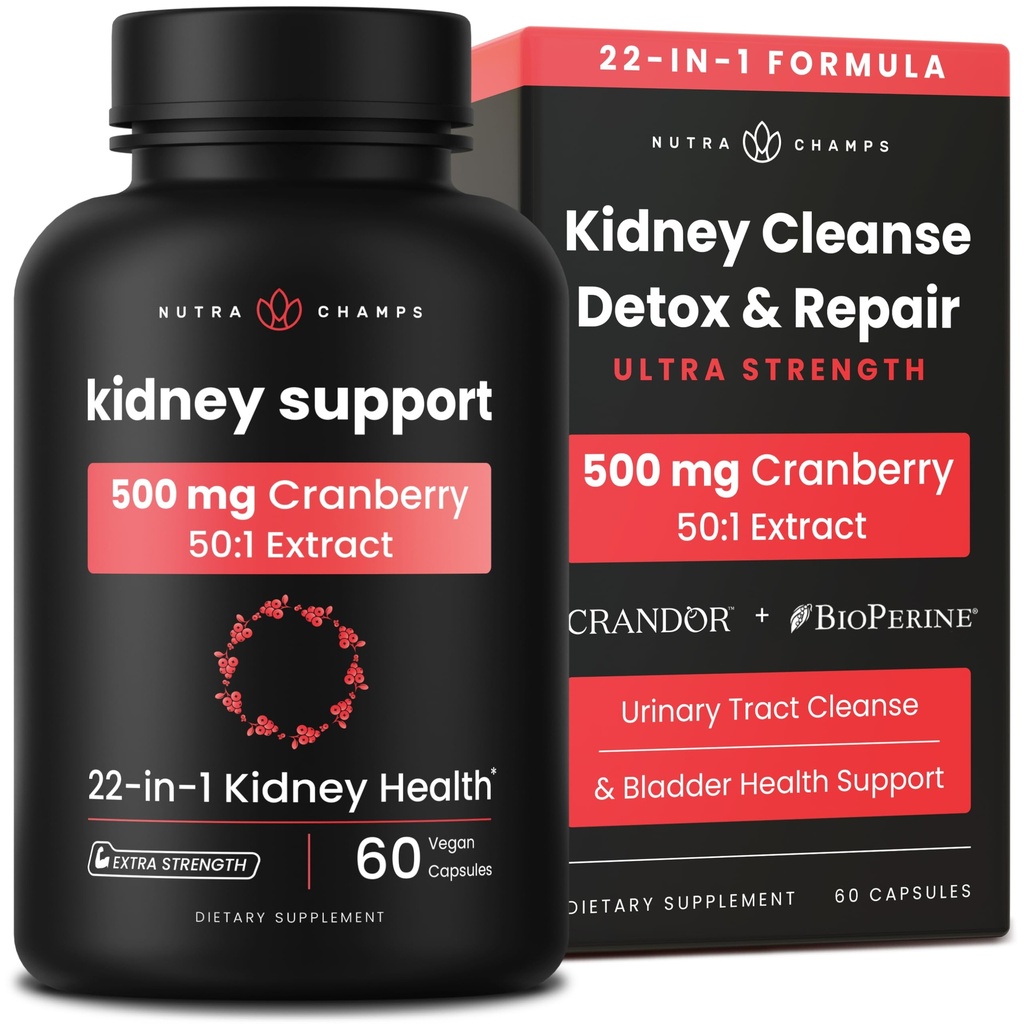 Ledviny Cleanse Detox 124; 22- in-1 Ledviny Support Supplement Cranberry Pills Extract 124; Extra Strength Repair & Flush Premium Formule 124; Močové Tract Zdraví pro ženy & Muži 124; 60 Vegan Kapsle