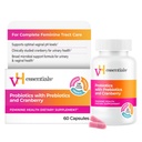 vH Essentials Probiotika pro ženy s prebiotika, Cranberry & Vitamin C - 60 Kapsle (30 Day Supply) - Ženské Probiotika Podpora Gut Balance, Ženské zdraví a močení Trakt Zdraví pro ženy