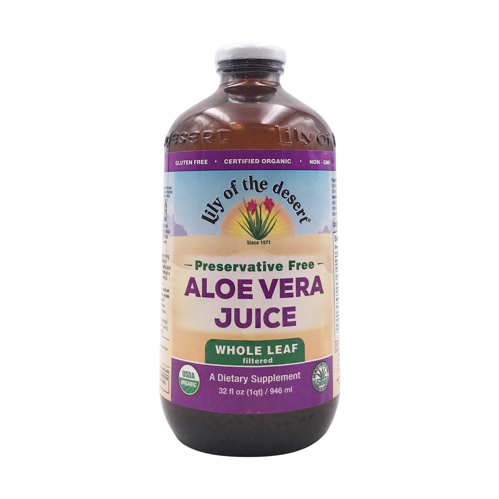 LILY of the DESERT Organic Aloe Vera Whole Leaf Preservative Free, 32 FZ