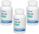 MAJOR Fish Oil 500mg Softgels - Omega33 Rybí olej Dodatek - Dietní dodatek - 130 Počet (3 balení)