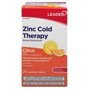 Leader Zinek Studená terapie Žvýkací tablety, Non- Drowsy Homeopatický Zinek Dodatek, Snižuje dobu trvání a závažnost studených příznaků, Rychle působící studená remedie, Citrus Flavor, Cukr zdarma, 25 Počet