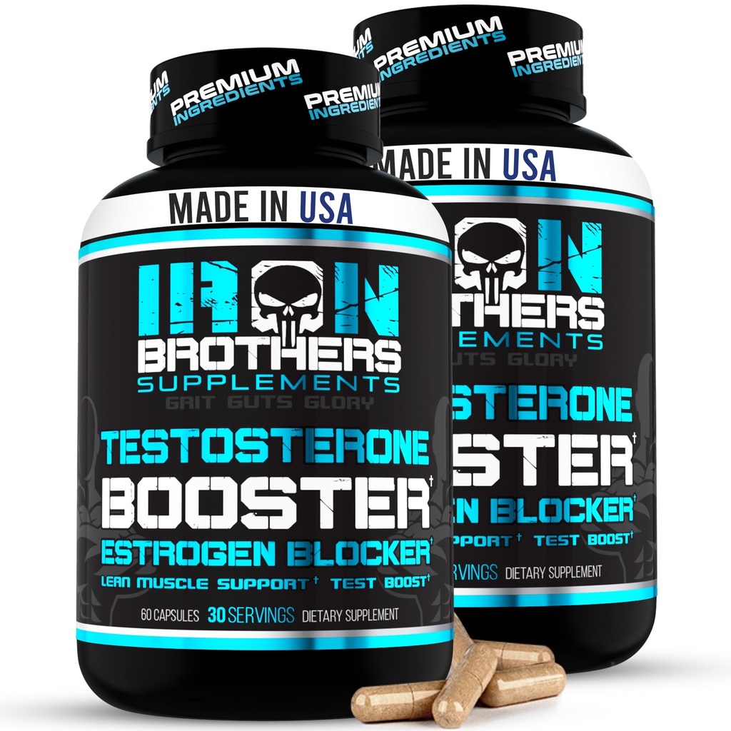 Test Booster pro muže s Estrogen Block - Anti- Estrogen Dietní dodatek - Přírodní Aromatáza Inhibitor - Zvýšení Libido & Síla 60 Kapsle - Svalový růst - Váhové ztráty (2 láhve)