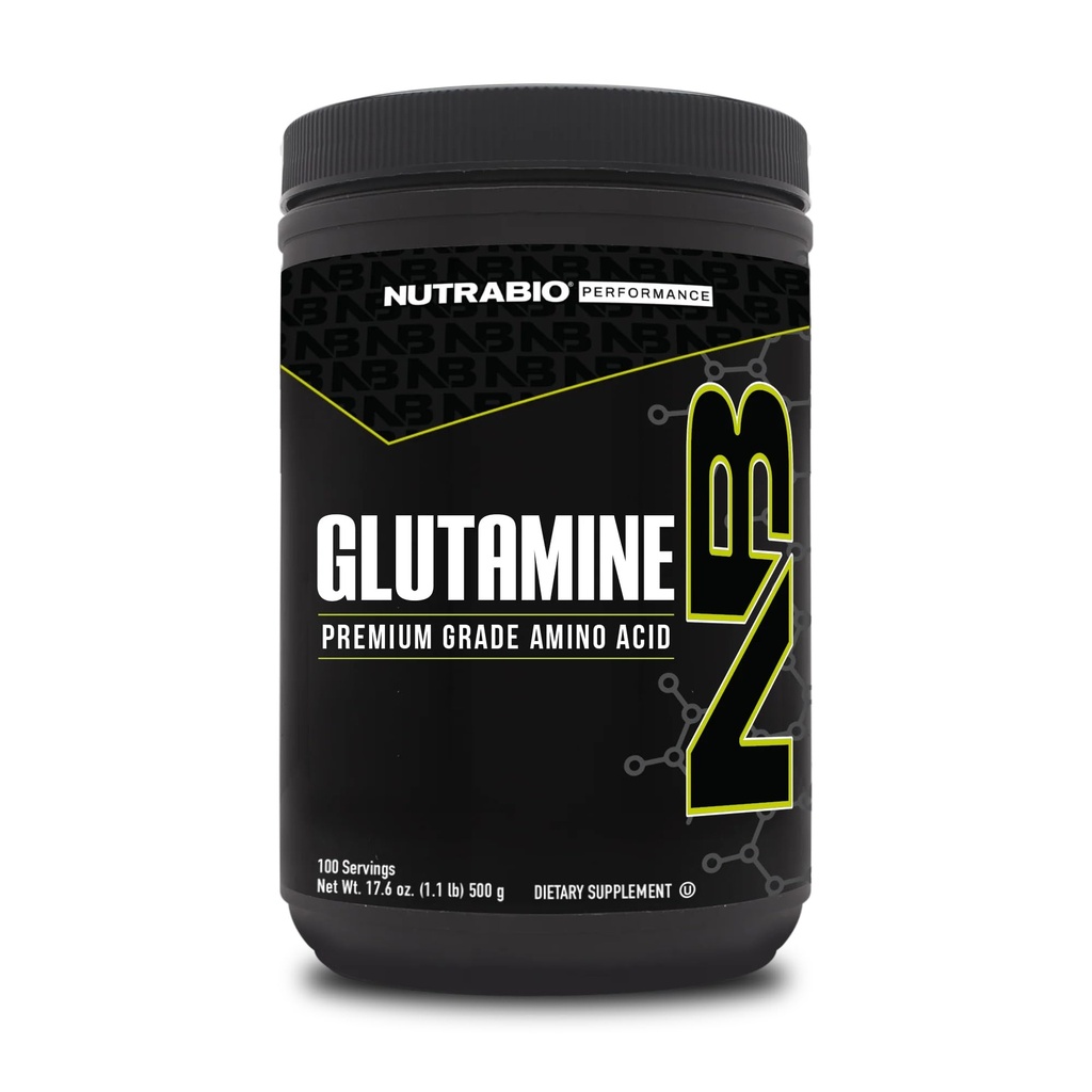 NutraBio čistý L-glutamin prášek, 100 Servings L-glutamin dodatek, aminokyseliny, čistý stupeň, glutamina, absolutně žádné přísady, Filler nebo pomocné látky, Muscle Recovery dodatek - (500 gramů)