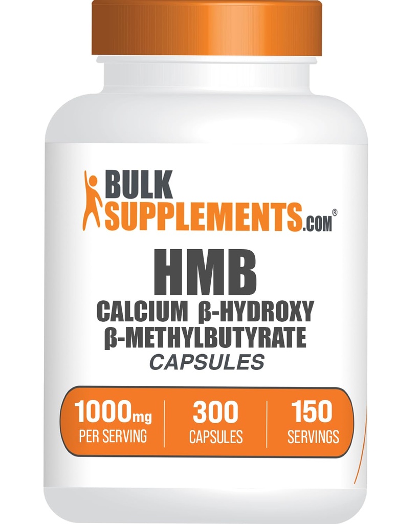 BulkSupplements.com HMB Kapsle - jako doplněk HMB vápníku, Beta- Hydroxy Beta- Methylbutyrát - Gluten Free, 2 Kapsle per Serving (1000mg), 300 Počet (balení po 1)
