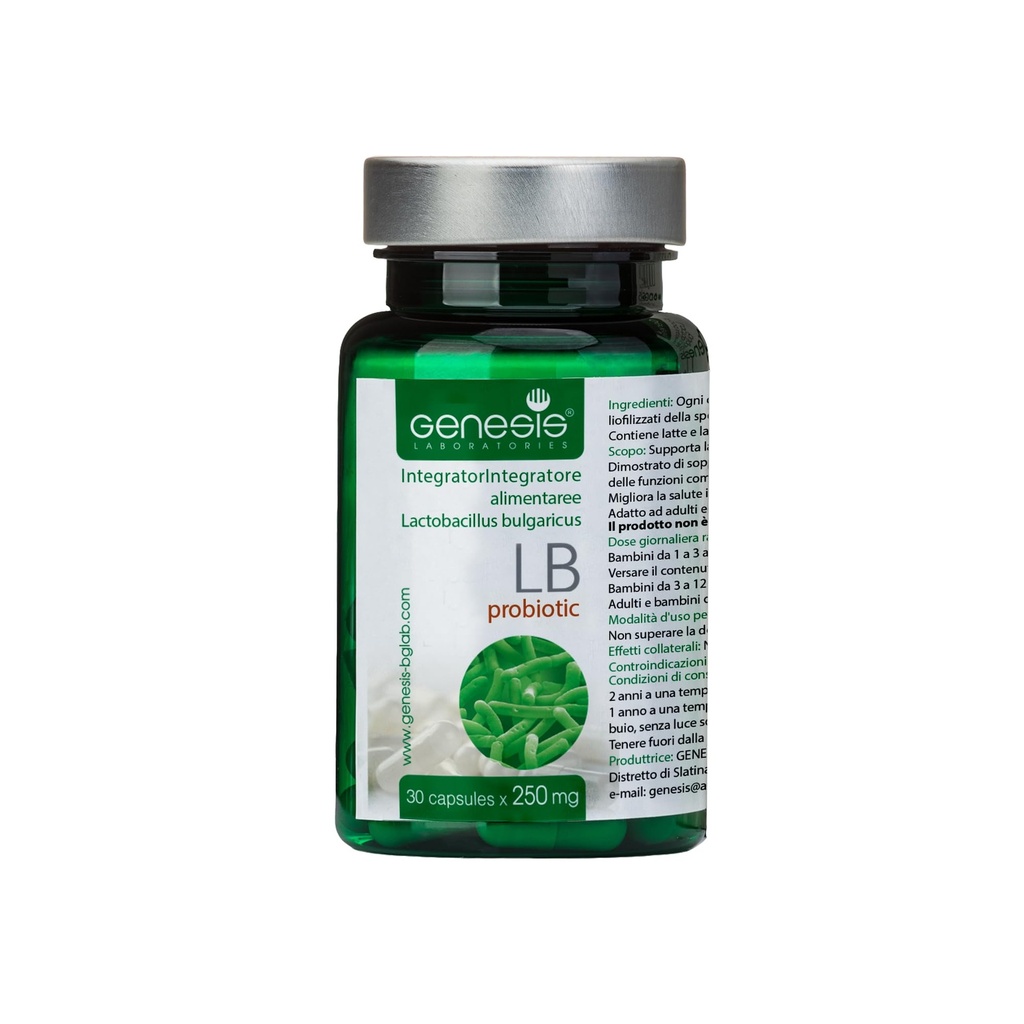 Probiotický Lactobacillus Supplement 30 Kapsle s Lactobacillus Bulgaricus 250 mg Probiotická potravní imunitní podpora Gut zdraví Probiotika pro stravitelné zdraví proti nadýmání