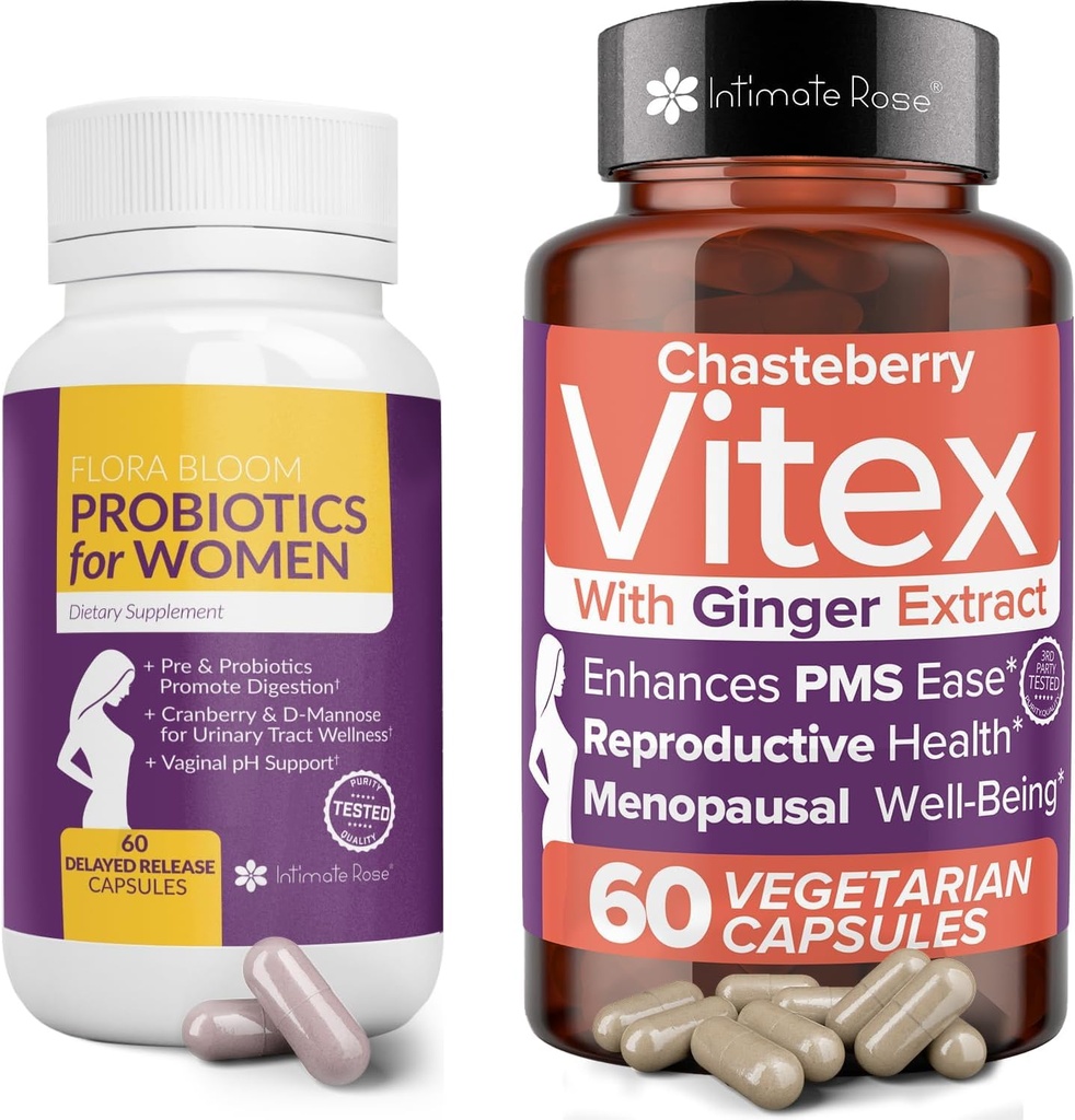 Inovativní Rose Save 10% na Vaginální Probiotika pro ženy - 60 Counts & Vitex Chasteberry Dodatek pro ženy - 60 Kapsle