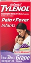 Tilenol pro kojence perorální suspenze tekutá medicína s acetaminofen, Baby Fever Reducer & Pain Reliever pro menšiny a páry, Sore Throat, bolest hlavy a bolest zubů, Grape Flavor, 1 fl. Oz