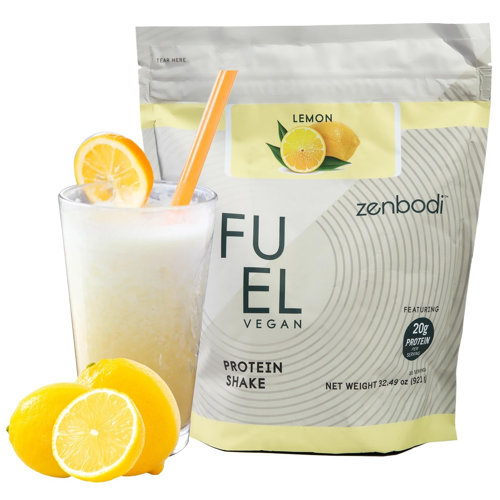 Fuel Vegan Protein Powder Lemon - 21g bílkovin každý sloužit, Delicious Plant- based Blend pro růst svalů, Vyrobeno z Pea, s Vegan D3, Žádné umělé příchutě, gluten- bez