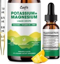 Draslík Magnesium Glycinát Doplněk - vysoká absorpce Magnesium Komplexní kapalná kapka s vápníkem, draslík, vitamin D3 & zinek pro spánek, křeče nohou, svaly a energie, cukr zdarma & Vegan 2 Fl Oz