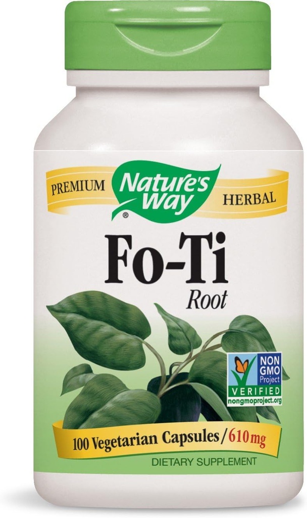 Nature 's Way Fo- Ti Root 610 mg, 100 Vegetariánských tobolek, balení po 2 tabletách