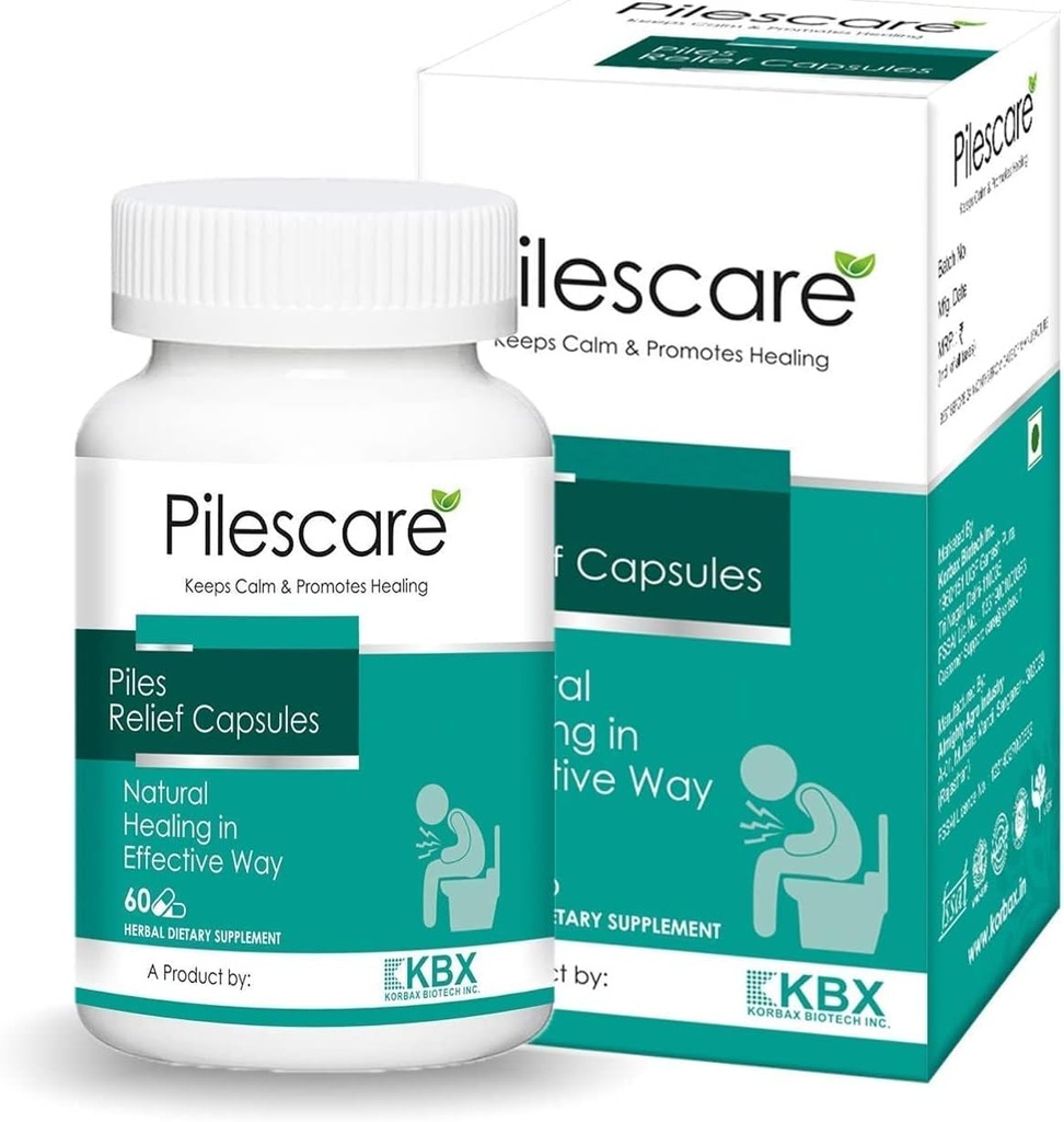 BETT 100% přírodní piloty Care Kapsle s (Rosanjana, Rheam, Neem, Triphala, Guggul, Moch Rasa, Shanch Bhasma & Phitkari) 60 Kapsle