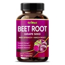 GriMed Beet Root with Grape Seed Extract, Maca Root, Red Spinach & Ashwagandha - 180 Zeleninové kapsle