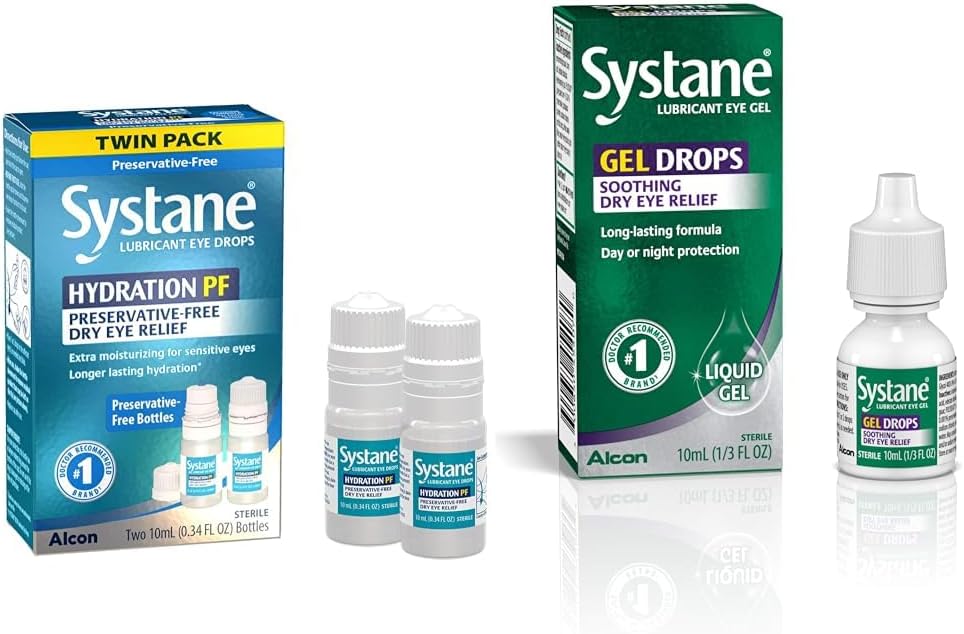 Systane Hydratace Multi- Dose Preservative- Free Oko Kapky Sucho Oko Relief Twin Pack (2x10ml) & Lubricant Eye Gel Kaps, 10- ml (Balení květen Vary)