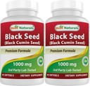 Nejlepší Naturals 2 Packs Black Seed Oil Capsules 1000 mg (Non- GMO) Nigella Sativa - 100% Cold Pressed Black Cumin Seed Oil Pills Obsahuje Thymoquinonoe 60 Počet (Celkem 120 Softgels)
