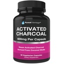 Čisté organické aktivované Charcoal Kapsle - 600mg na kapslí, 90 Vegetariánské Kapsle