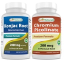 Best Naturals Konjac Glucomannan Root 2000 mg & Chromium Picolinate 200 mcg