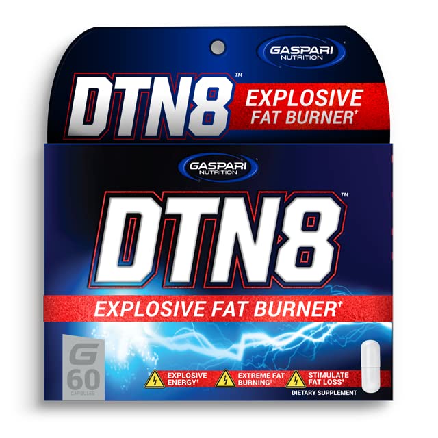 Gaspari Nutrition DTN8: Explosive Fat Burner, Natural Energy and Mental Focus, Adrenal and Stress Support (60 Kapsle)
